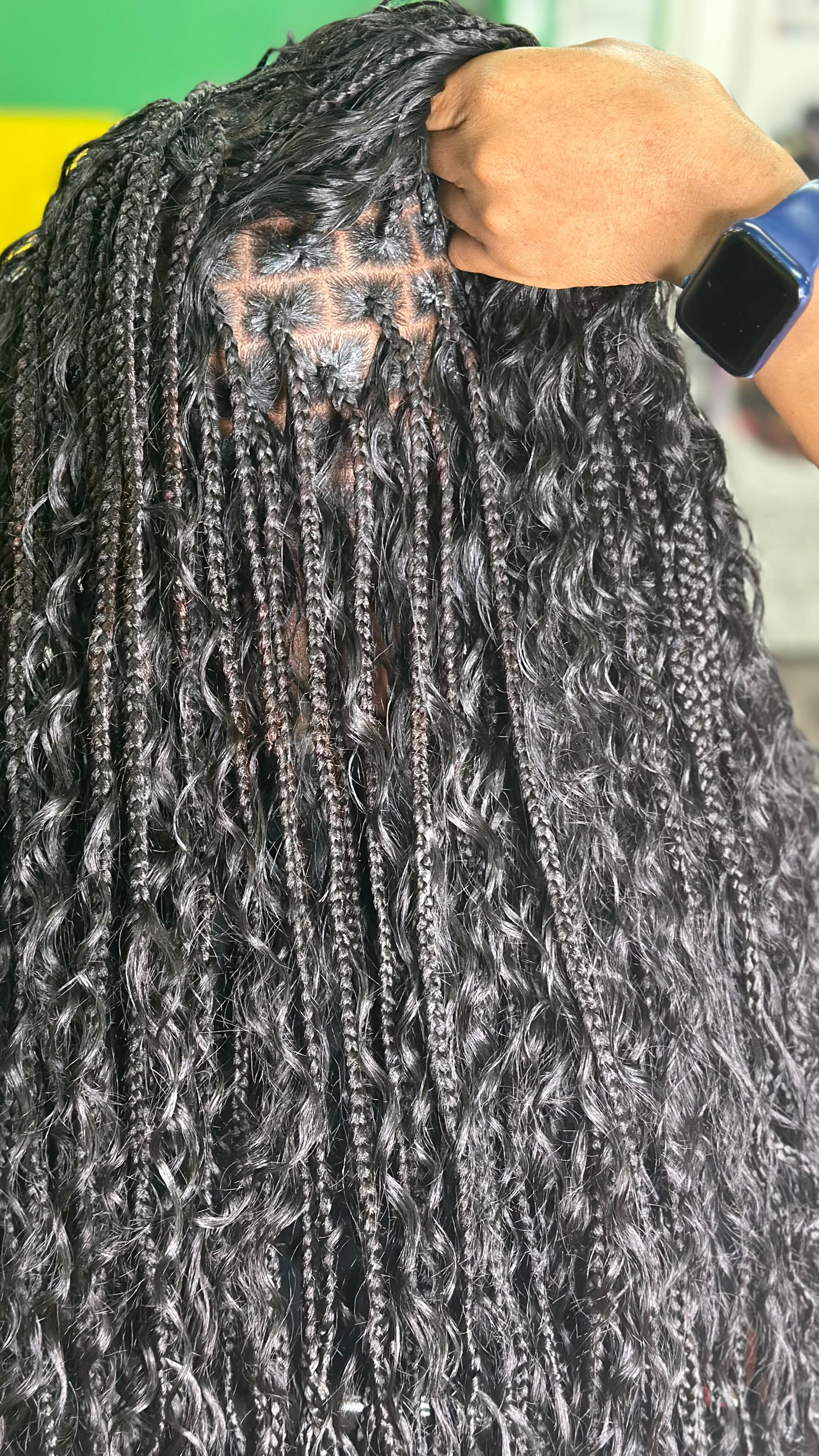 Boho knotless braids