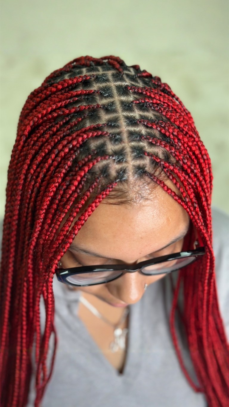 Extra small knotless braids
