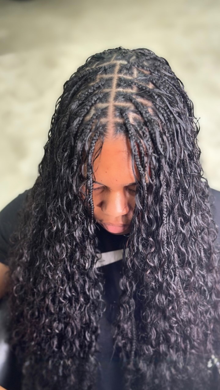 Gypsy knotless braids — finished look