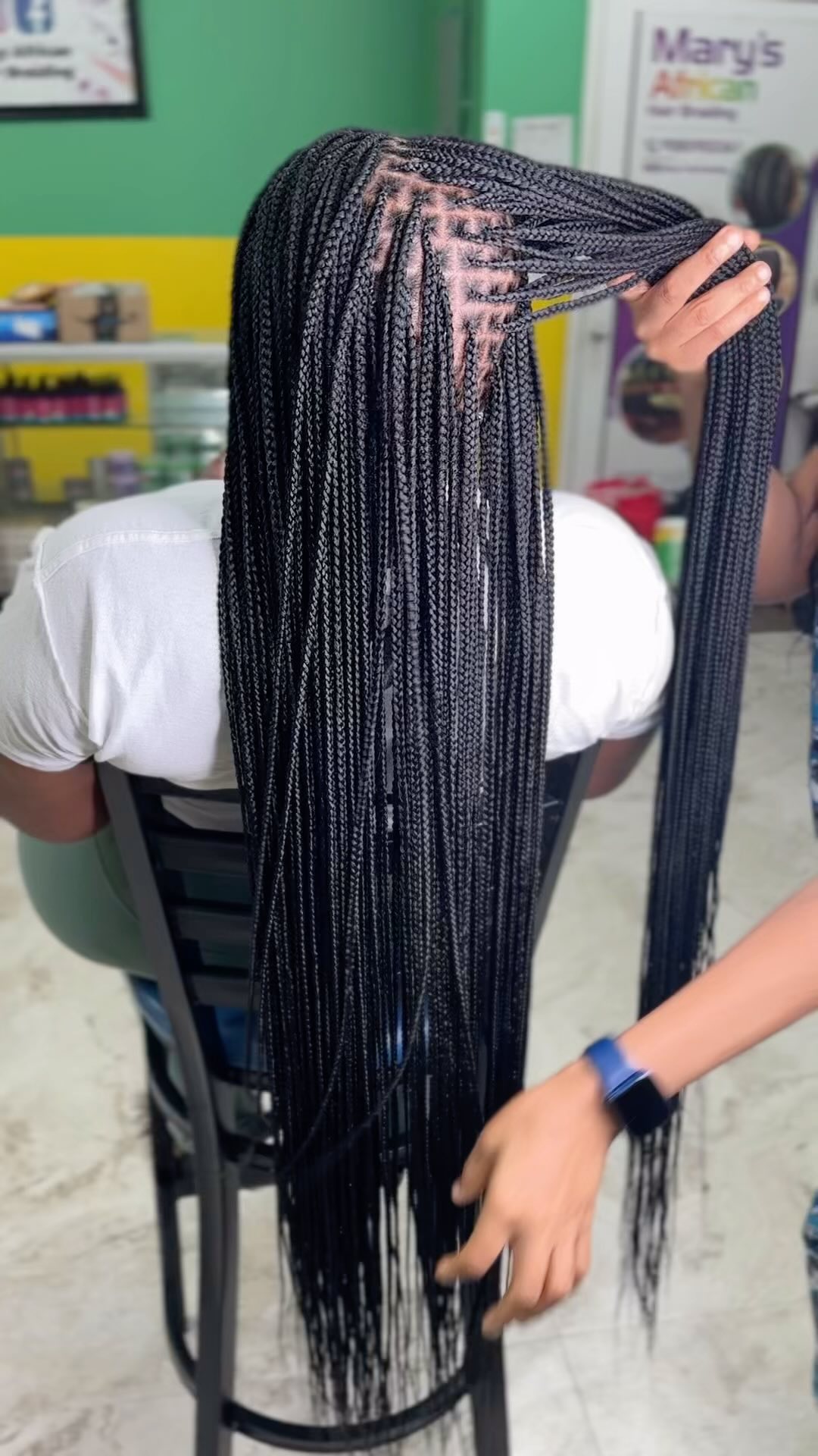 Extra small knotless braids — long